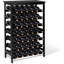 Étagère de rangement pour bouteilles de vin en bambou à 7 niveaux avec plateau de rangement pour 42 bouteilles
