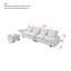 Chenille beige, L 114,5 po avec rangement réversible, ports et porte-gobelet, coussins lavables amovibles pour la maison-1645488568-1645488518