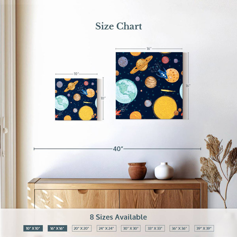 Motif de voyage dans l'espace Oberle, H 10 po x l 10 po