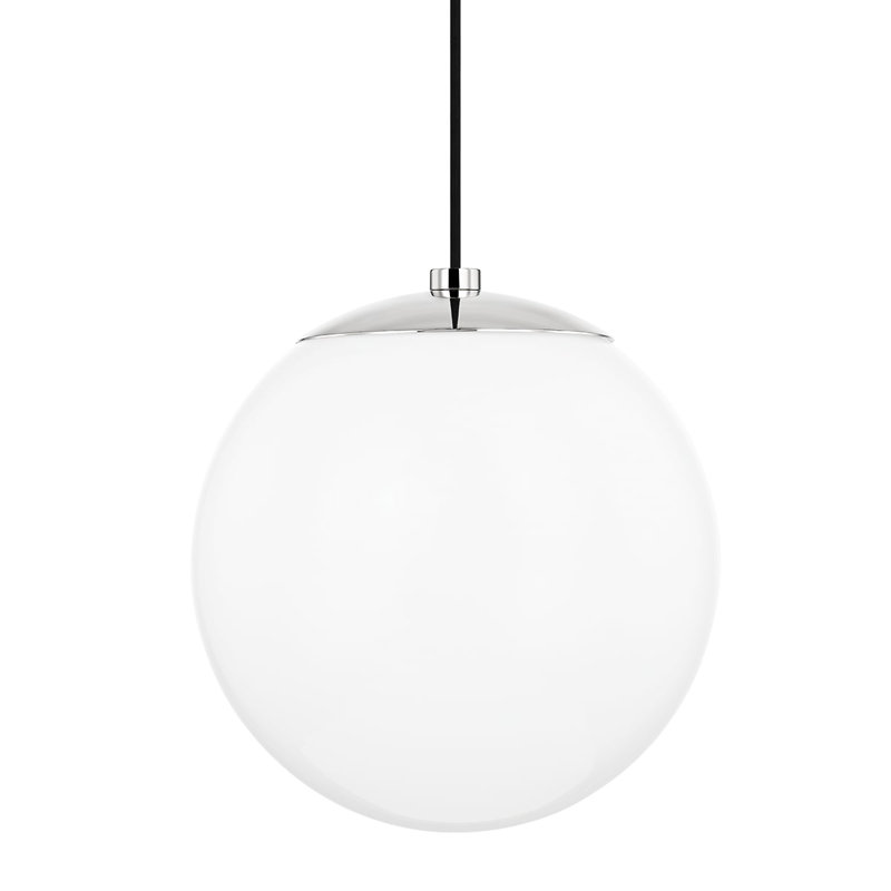 Luminaire suspendu sphérique 1 lumière Luna, Nickel poli