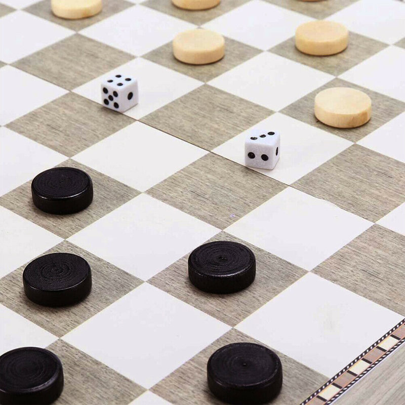 Americas Toys Project Solid Wood Chess, Taupe