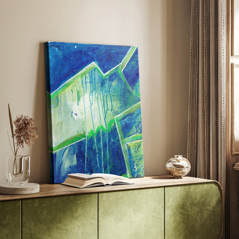 GeometricInCoolV - galerie sur mesure Cavas, H 18 po x l 12 po