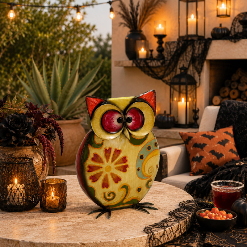 Sculpture de jardin hibou intérieur / extérieur en métal Alfkil