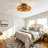 19.6" Bamboo Ceiling Fan With Remote Control ,6 Speed, DC Motor Reversible Ceiling Fan For Living Room, Bedroom--NOT INCLUDED BULBS