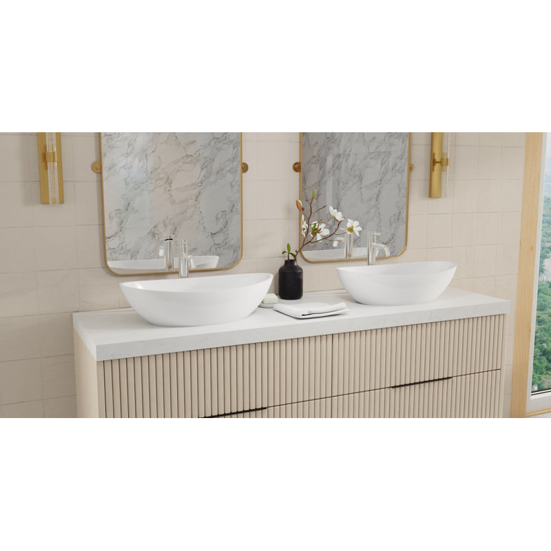 Lavabo vasque de salle de bain Badeloft, Glossy White