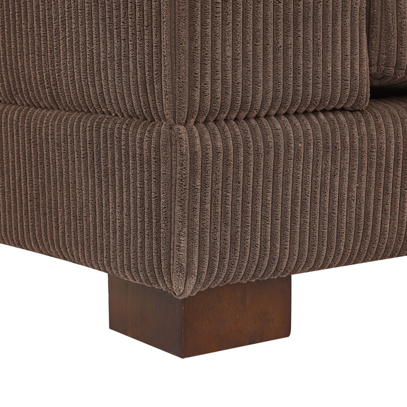 Middale Modular Sectional, Dark Brown Corduroy
