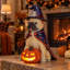 Statue lumineuse de chien pour Halloween, décoration citrouille sorcière en résine durable avec piles, 4 modèles