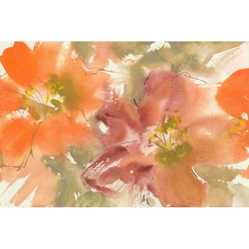Tribal Lilies II par Chris Paschke - reproduction d'art sur toile tendue, H 12 po x l 18 po, Non