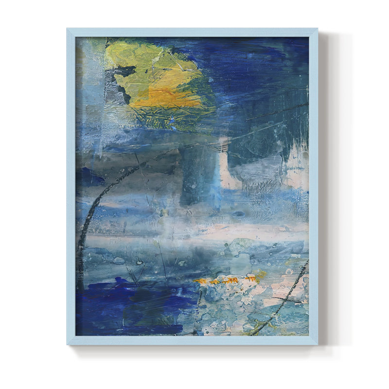 «Spring Winds I», reproduction encadrée - bois massif, H 10 po x l 8 po, Bleu