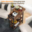 Table de bout avec station de charge, table d'appoint rabattable avec ports USB et prises