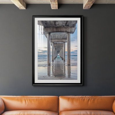 Scripps Pier - Reproduction de photo sur papier encadrée