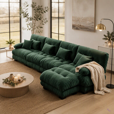 Combinaison libre, canapé modulaire modulaire, canapé pour le salon, confortable avec repose-pieds convertible, chenille