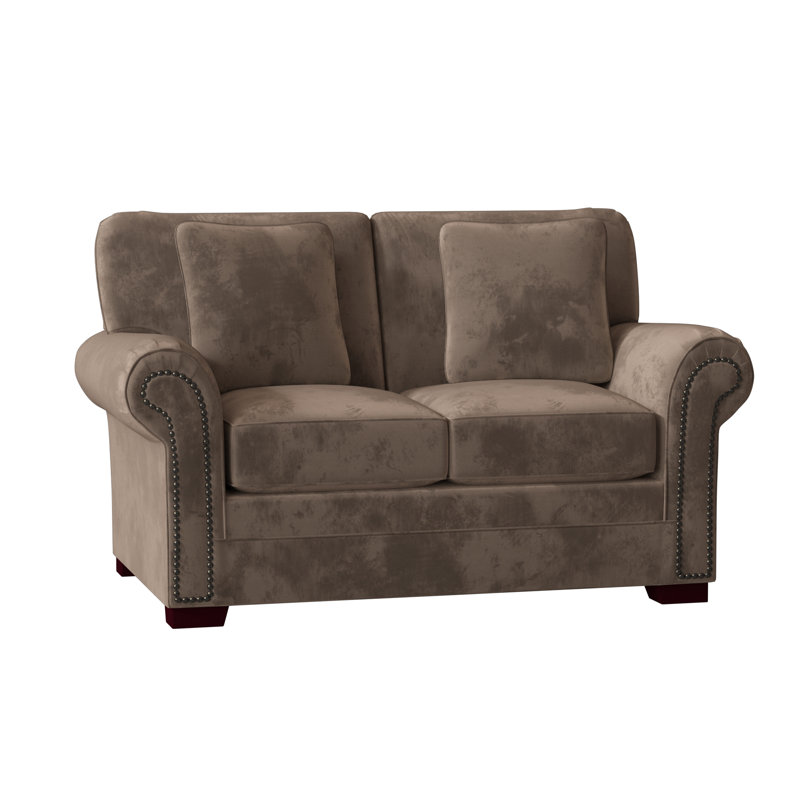 Adrena Loveseat, Aberdeen 9 Brown Velvet, Dark Brass, No