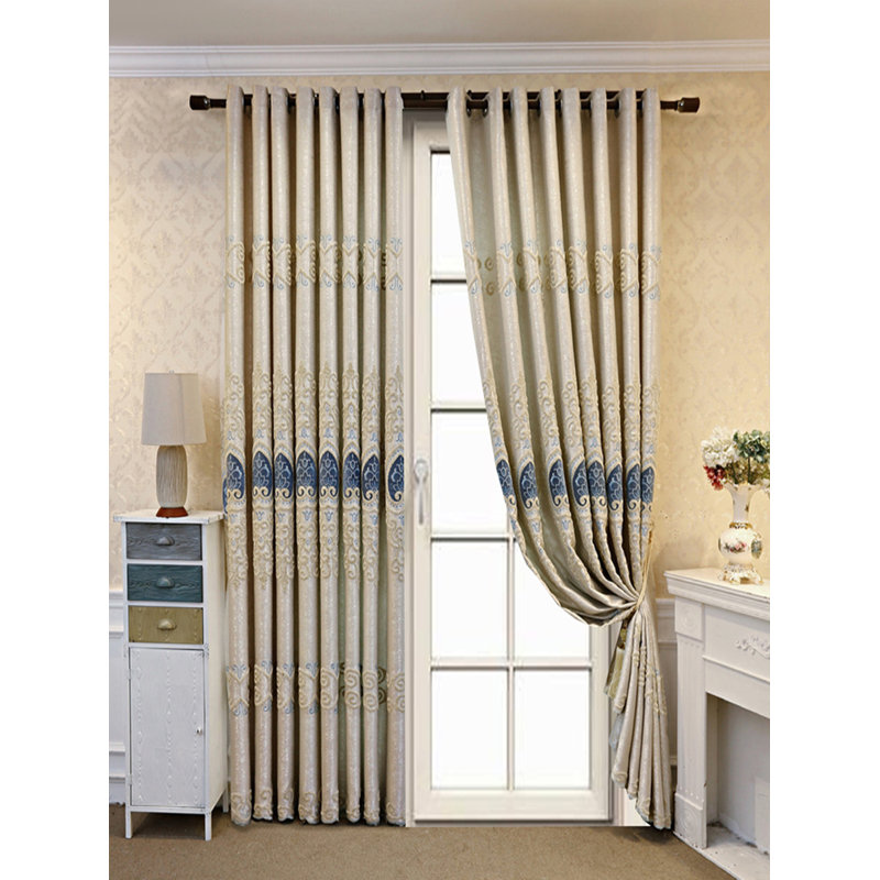 2Pcs European-Style Curtains - Luxury, Elegant And Grand. Suitable For Living Rooms, Bedrooms And Villas. Simple, Modern, Embroidered, Blackout Finished Products.