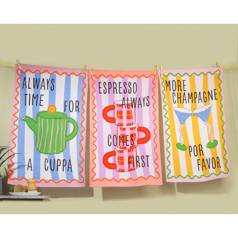 Convivial Beverage Cotton Kitchen Towel Set