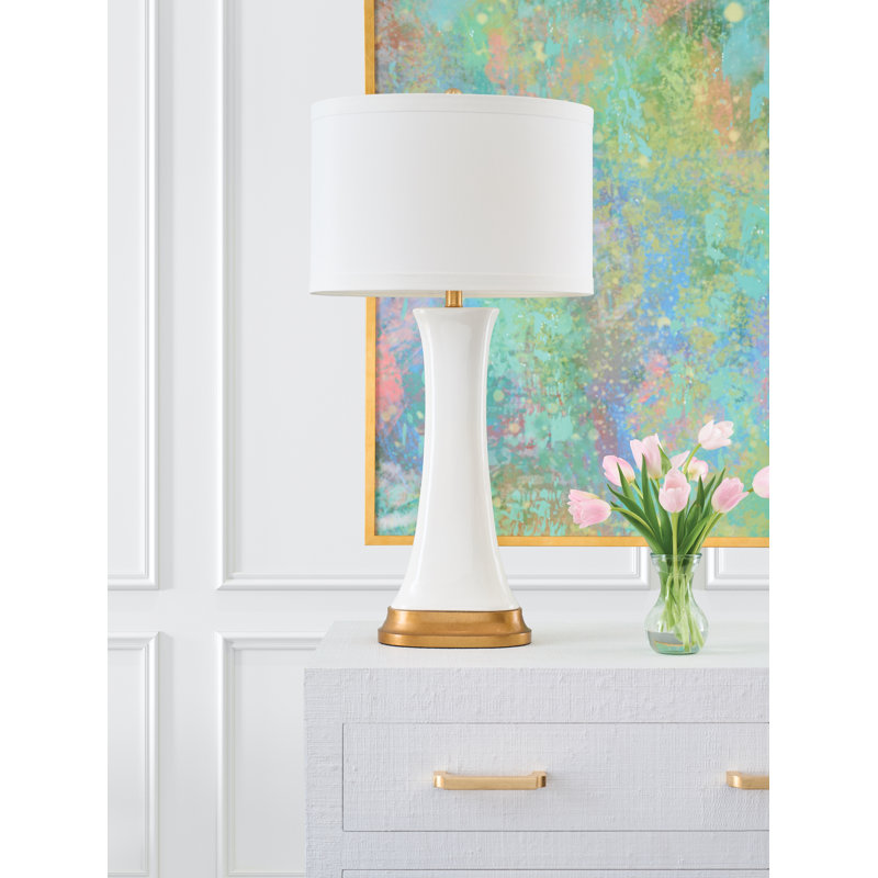 Table Lamp, Beige/Brass