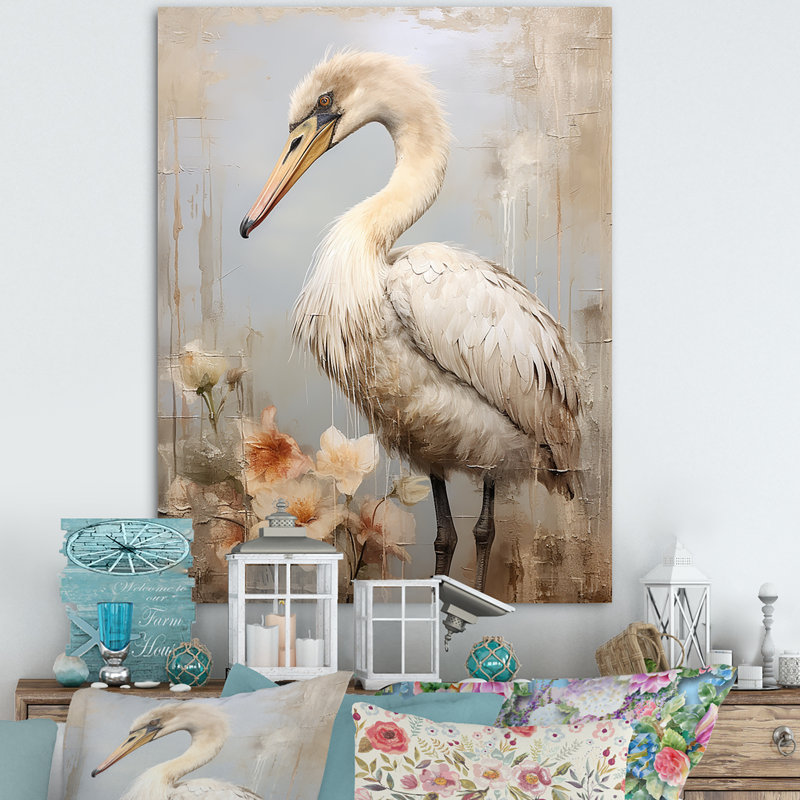 " Pelicans Tranquil Perch I ", Silver Picture Framed, 32" H x 24" W