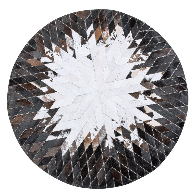 Round Venetta Chevron Hand Woven 140cm X 140cm Area Rug