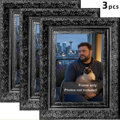 11" x 14" Black 3 PCS Refined Picture Frame for New Home Gifts