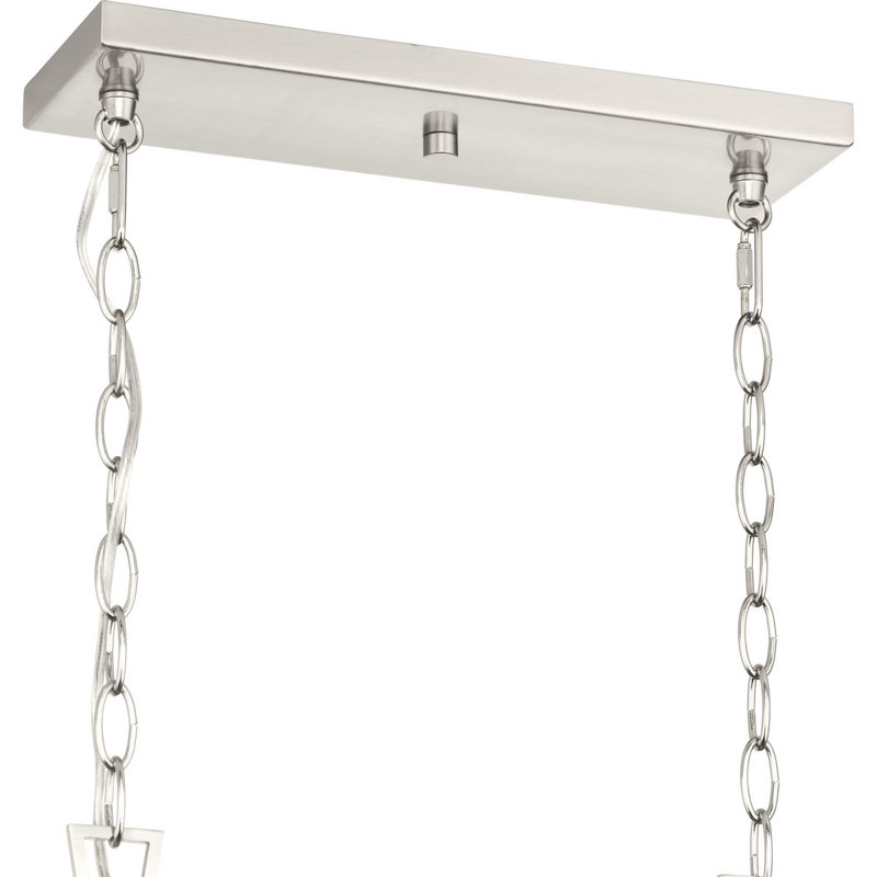 Goodwin Brushed Nickel 4-Light Linear Island Chandelier with Clear Glass Shades
