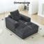 Canapé-lit compact en velours côtelé avec coussin double couche, sans assemblage, siège profond en forme de nuage pour petit appartement, chambre à coucher et salle de cinéma, gris