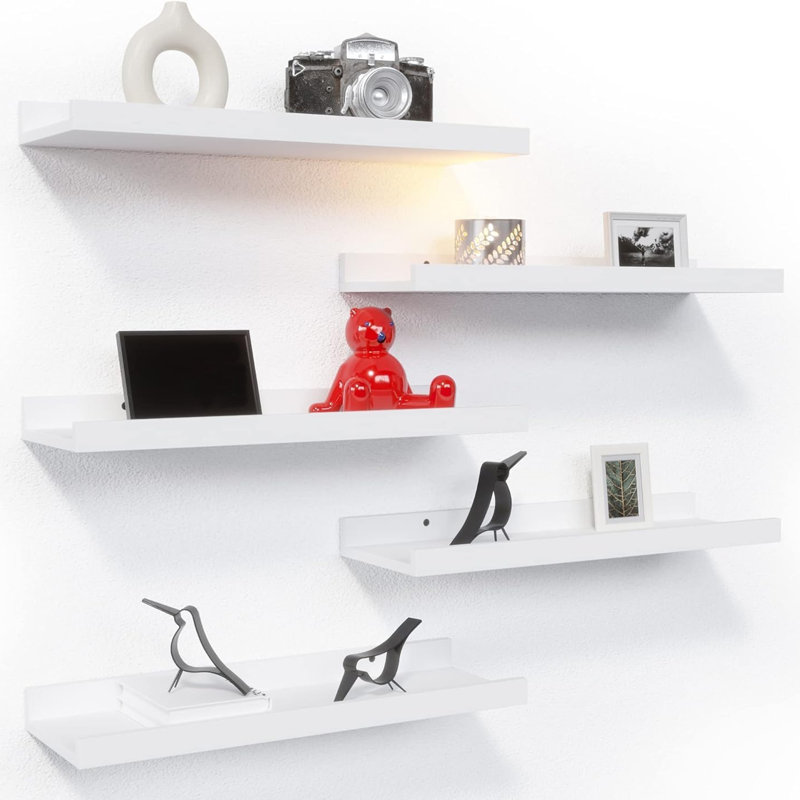 5 tablettes flottantes blanches