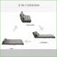 Canapé convertible pliant Lazy Floor Chair 2 coussins gris foncé | Polyester