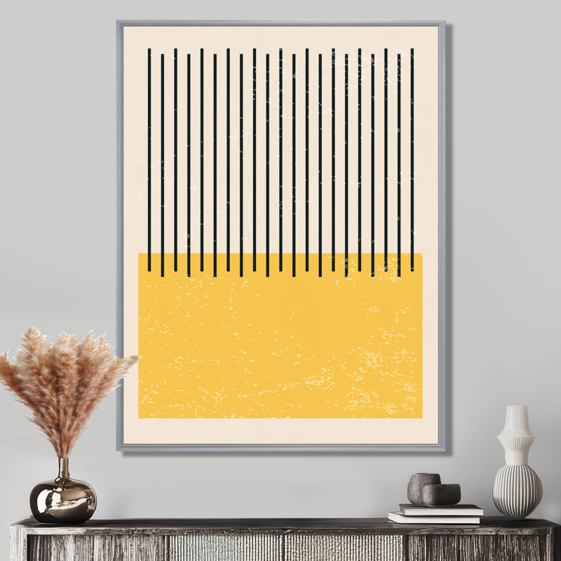 «Minimal Geometric Compostions», impression sur toile, H 44 po x l 34 po, Reproduction avec cadre flottant, Argent argent