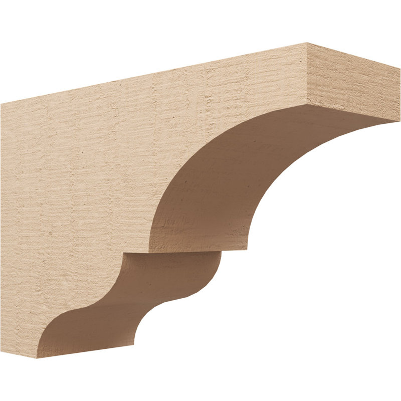 11"W x 33"D x 22"H Classic Asheboro Rough Cedar Woodgrain TimberThane Corbel, Primed Tan, 22" H x 11" W x 33" D