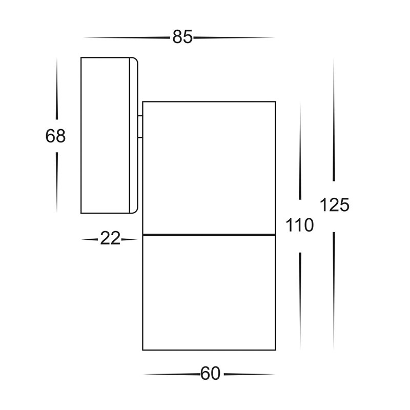 Eden 11cm H Outdoor Armed Sconce, Black