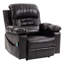 Fauteuil inclinable extra large en similicuir 39,3 po avec repose-tête, accoudoirs de rangement pliables, massage et chauffage-26691855