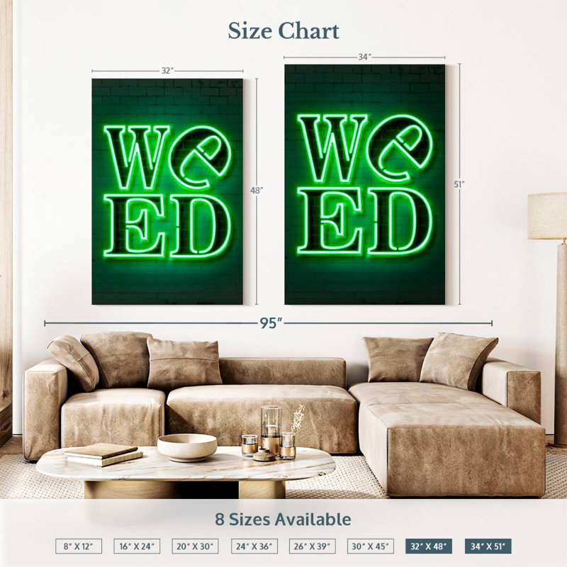 Weed, 48" H x 32" W