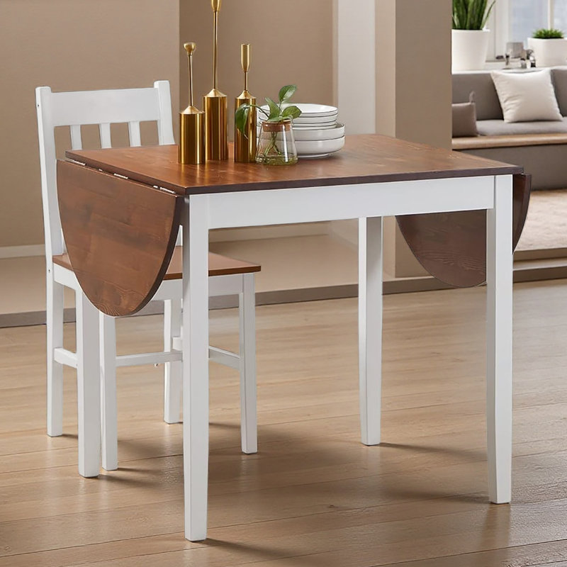 Table de salle à manger pliante en bois massif, bureau de salle à manger Kichen à abattants pour petits espaces, petite cuisine, table ronde pliante extensible pour la maison, appartement, bureau