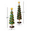  Ensemble de 2 arbres de Noël en métal recyclé avec pommes et citrons - décor des Fêtes multicolore