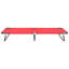 Chaise longue d'extérieur, polyester rouge, acier thermolaqué noir, 75 pouces