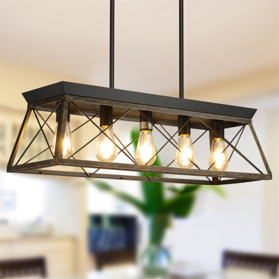 Luminaire suspendu linéaire en métal 5 lumières Deizel