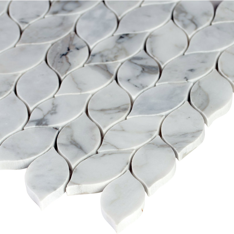 Venatino Elysia x 12 in. x 13 in. Polished Marble Mosaic Floor and Wall Tile