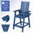Hdpe Tall Adirondack Chairs With Connecting Tray (Set Of 2)-630385747