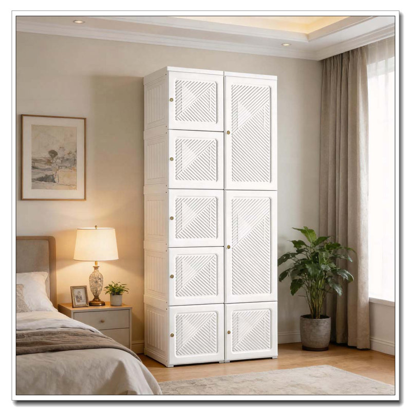 Garde-robe portable avec porte magnétique