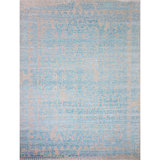 Hand-Knotted High-Quality Silver and Aqua Area Rug