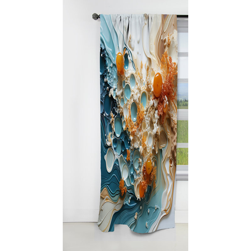 Deshaun - Rideau Shapes - Rideau abstrait occultant - 1 panneau, L 52 po x L 120 po
