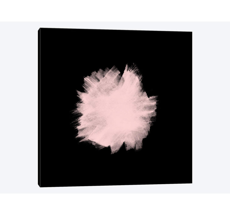 «Pale Pink on Black», impression sur toile, H 26 po x l 26 po x P 1,5 po, Toile tendue, Pas de tapis
