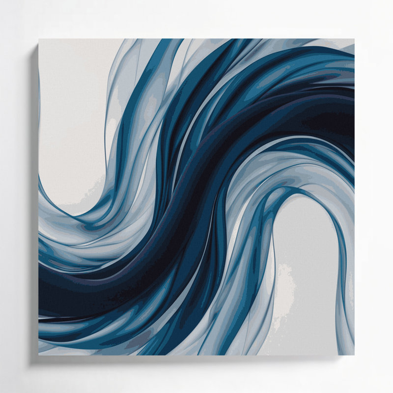 Art mural sur toile dégradé abstrait bleu 32, H 12 po x l 12 po