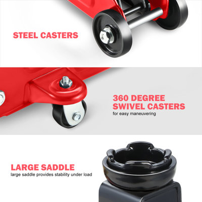 1.5 Ton (3000 lbs) 5.3"- 12" Lifting Heavy Duty Steel Garage Hydraulic Floor Jack