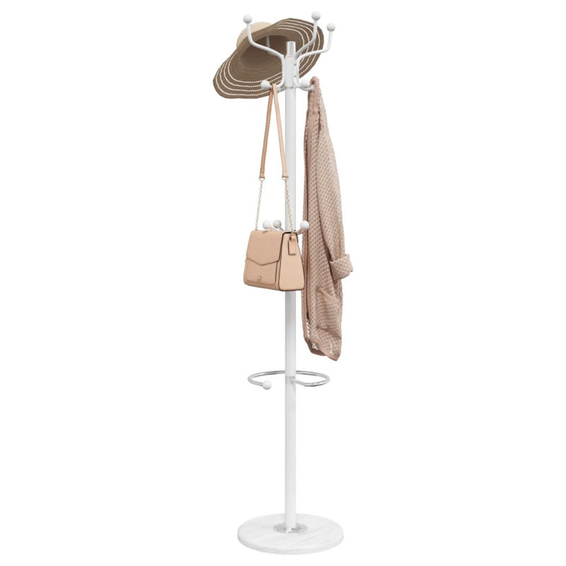 Machesney Iron Freestanding Coat Rack, White