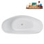 Baignoire et plateau autoportant blanc brillant 75 po avec drain interne Streamline-101412672