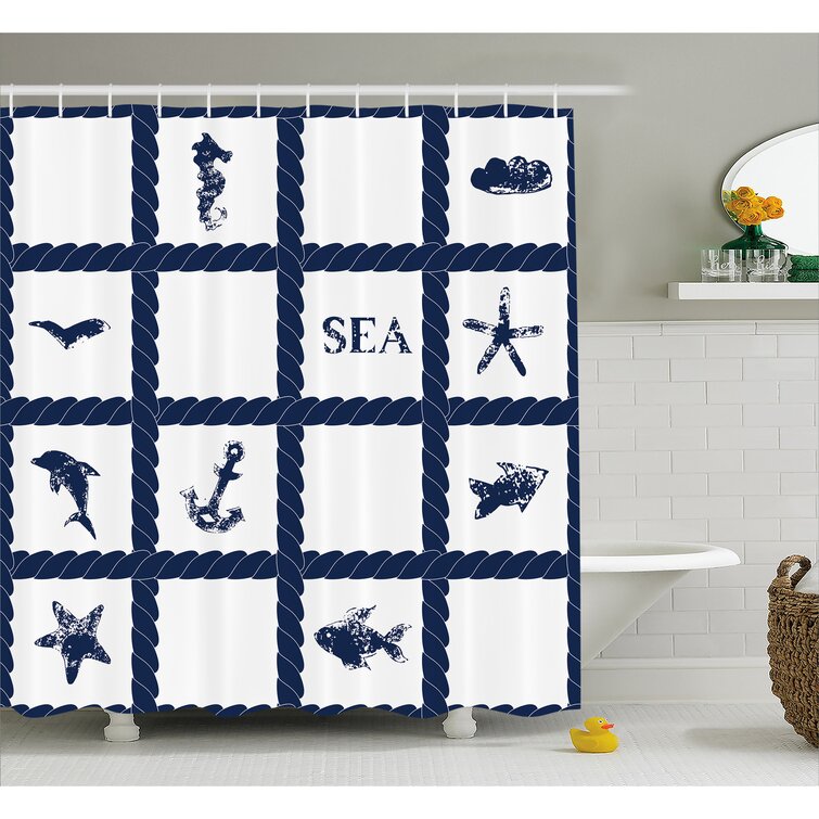 Starfish Shower Curtain Set + Hooks East Urban Home Size: 70 H x 69 W