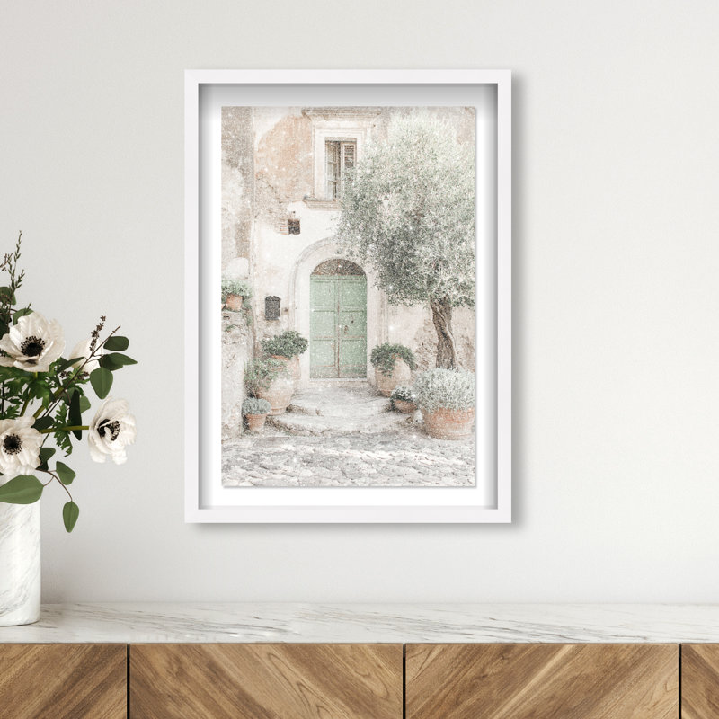Mint Door I Shadowbox Architecture Print by Oliver Gal, Black Frame, 10 x 15, Natural Oak Shadowbox, 11.5"H x 16.5"W