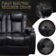Ensemble de fauteuil inclinable électrique 62,2 po Nappa à grain supérieur 2 lumières DEL RVB, charge intelligente, entièrement réglable