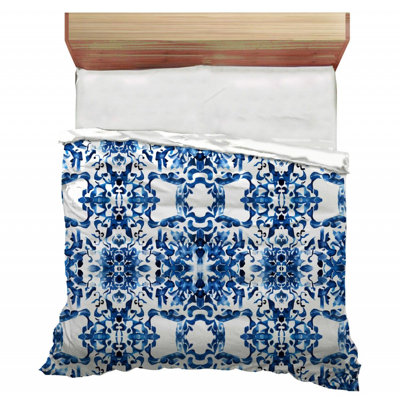 Édredon géométrique avec motif monochromatique